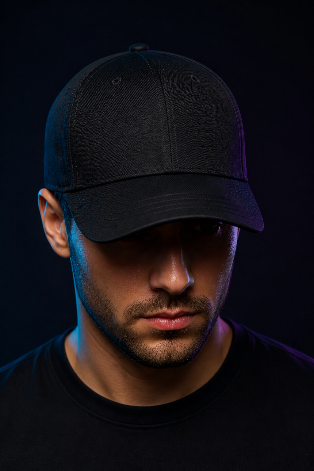 Black custom logo baseball cap